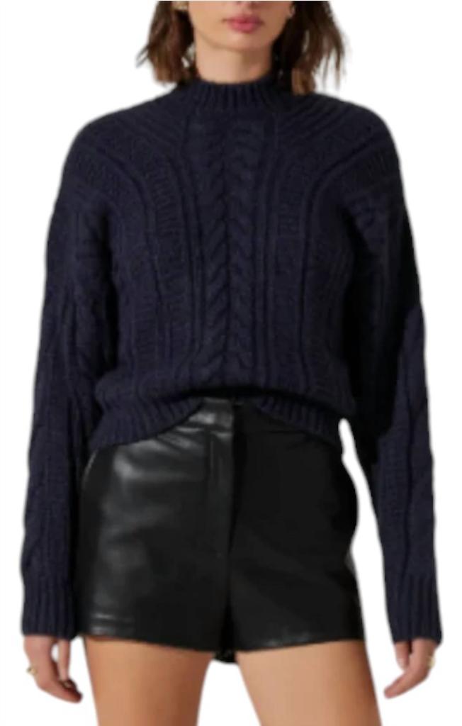 ASTR Laverne Sweater In Navy