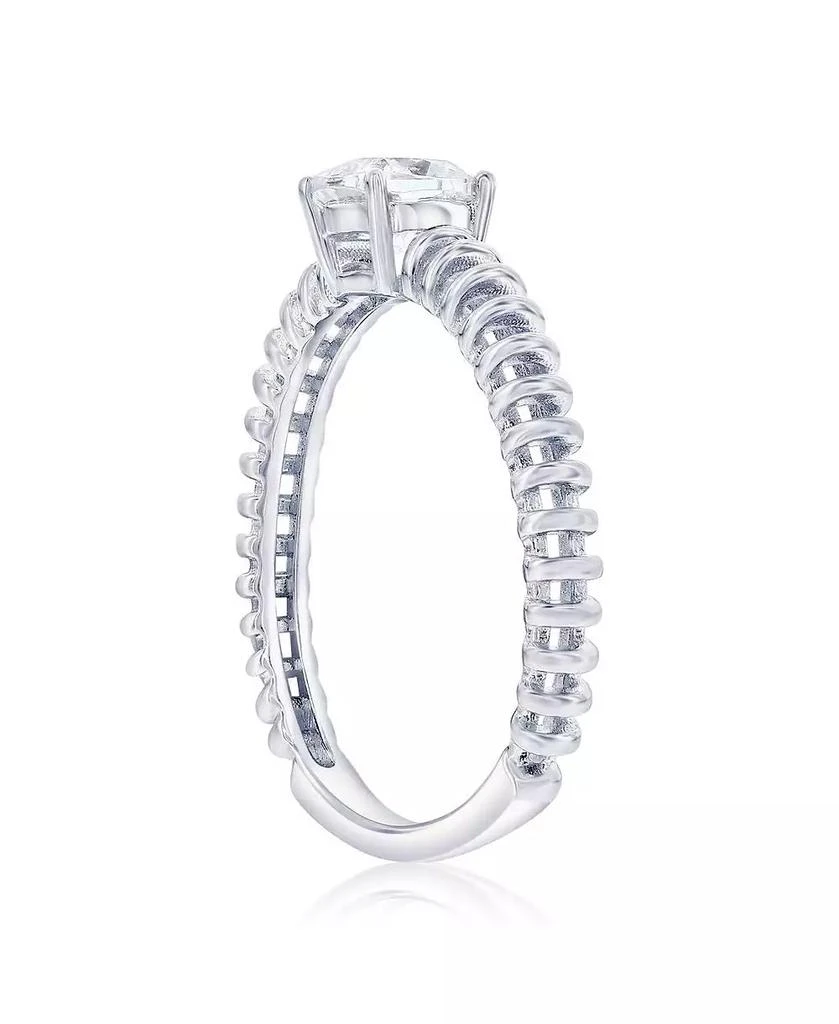 Simona Sterling Silver, Square CZ Wire Design Ring 2