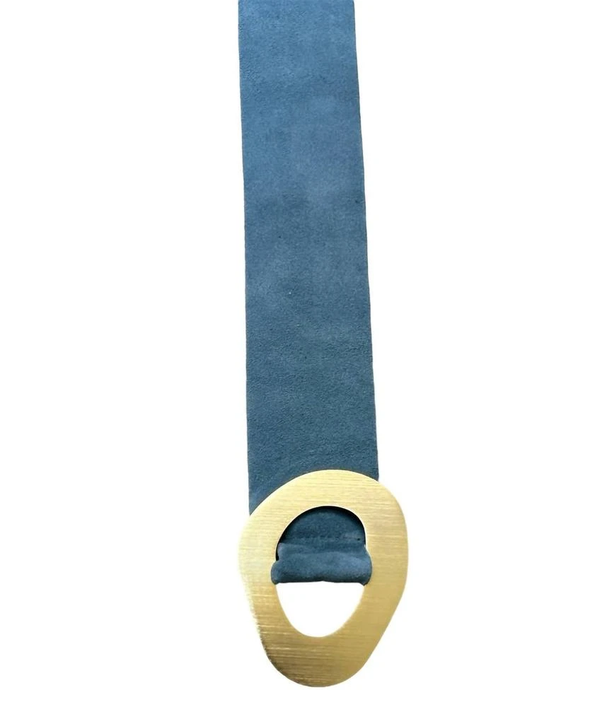 Made in Italy Women
s Firenze Suede Belt In Denim Blue 2
