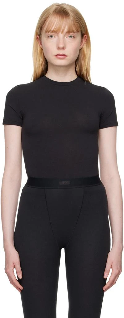 SKIMS Black Cotton Jersey T-Shirt 1