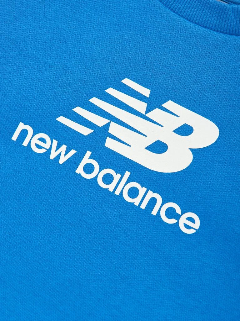 New Balance New Balance Boys Brush Back Stacked Logo Sweatshirt in Blue 3