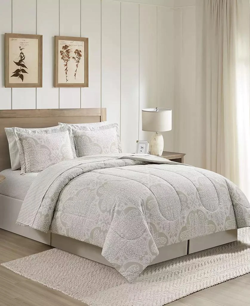 Sunham Neutral Damask 8-Pc. Comforter Set 5