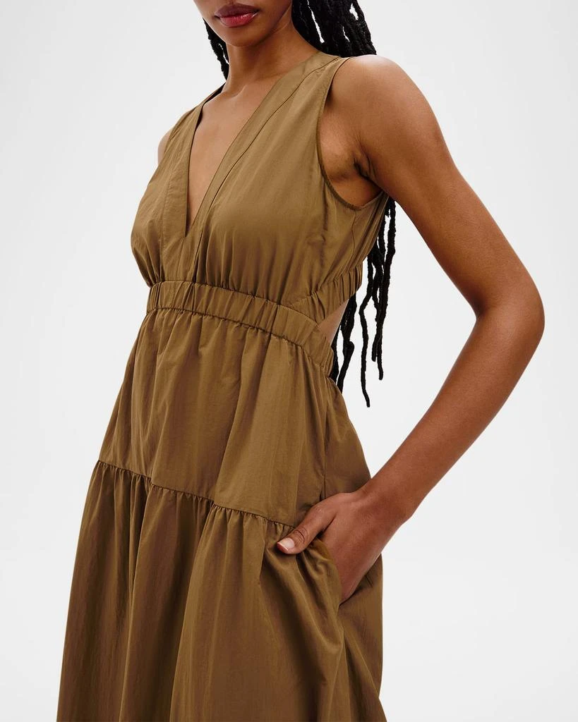 knee length dresses for ladies Forest Green Satin Midi Dress main image 0