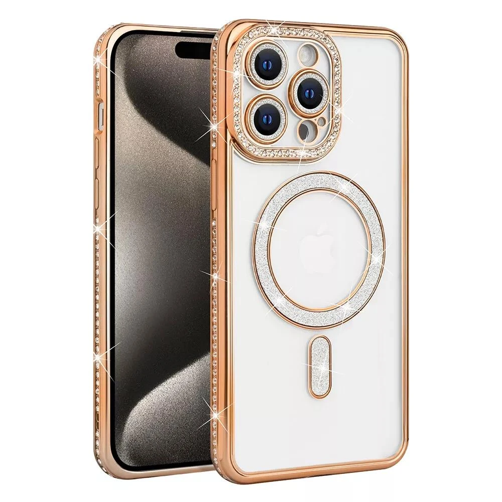 ENTRONIX Entronix [Magnetic] Case Compatible with iPhone 13 Pro Max - [Clear Back] Luxury Diamonds