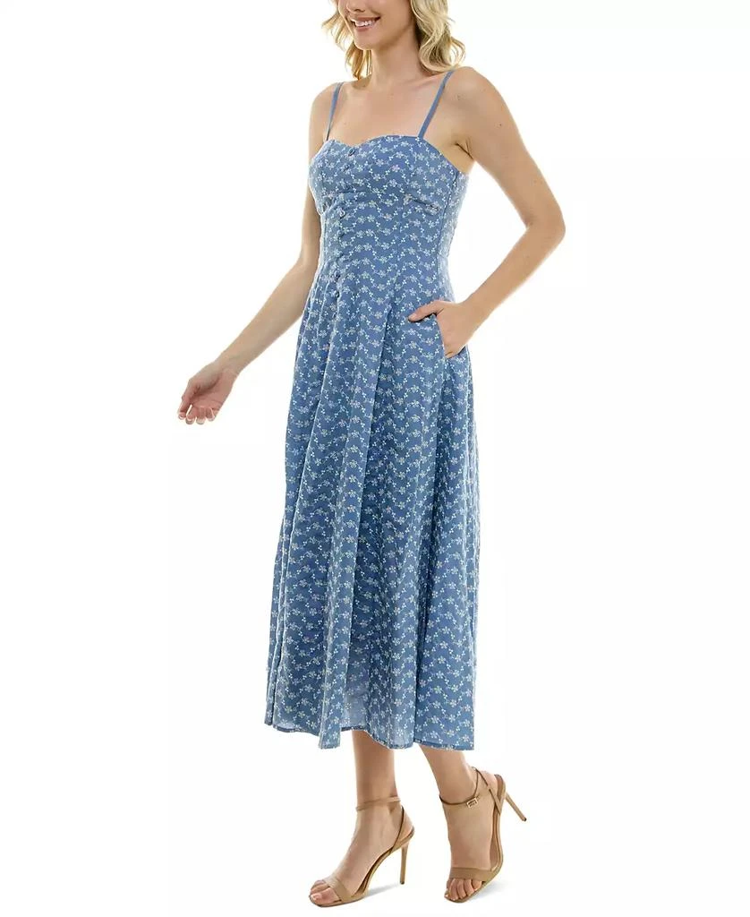 Taylor Petite Sweetheart-Neck Embroidered Midi Dress 3