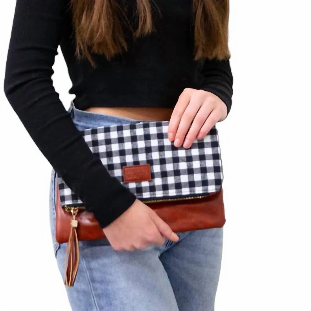 Funky Monkey Funky Monkey - Fold Over Buffalo Check Clutch 4