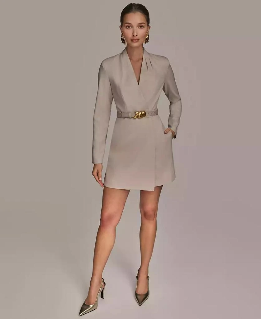 Donna Karan Women's Belted Wrap Skort Romper 1