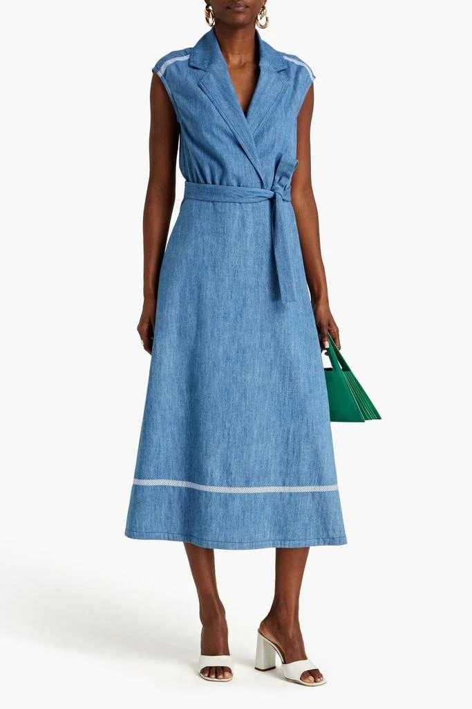 Boutique Moschino Belted denim midi dress 2