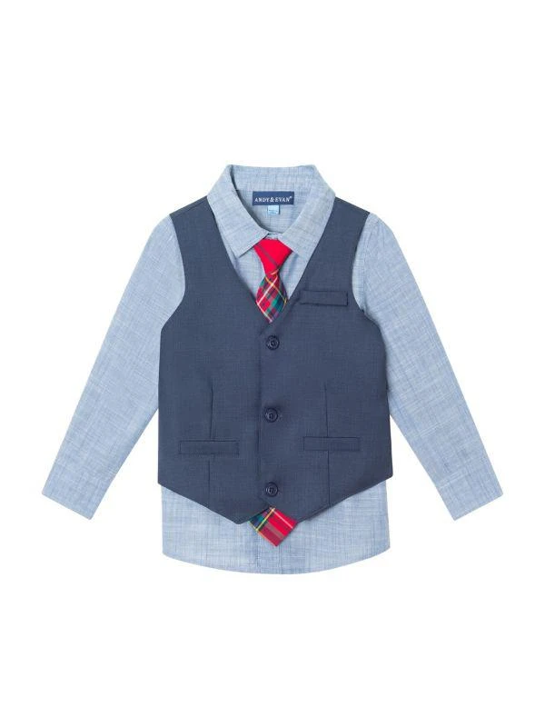 Andy & Evan Little Boy's & Boy's 4-Piece Shirt, Vest, Tie & Pants Set 3