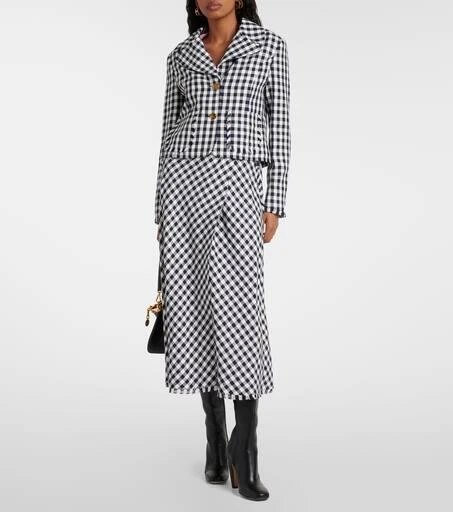 ETRO Gingham cropped blazer 2