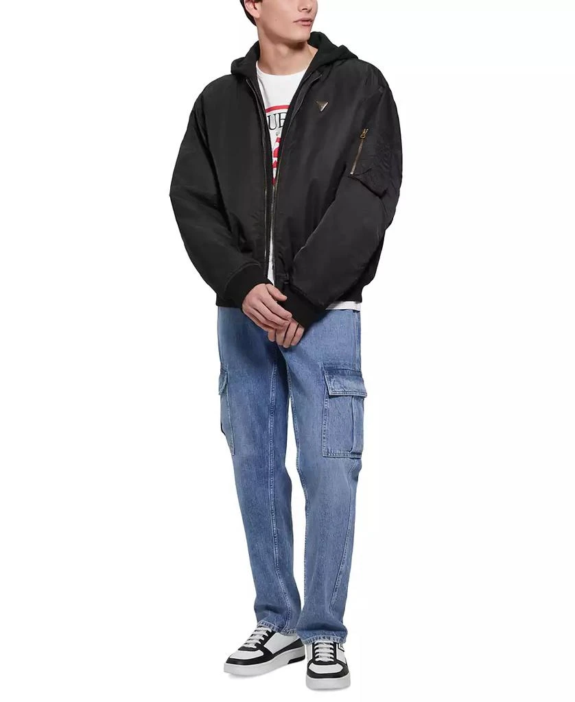 GUESS Men's John Bomber Jacket with Removable Hooded Inset 5