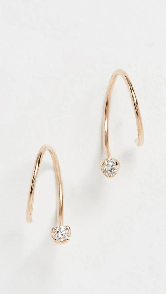 Zoe Chicco 14k Gold Longer Swirl Huggie Earrings 1