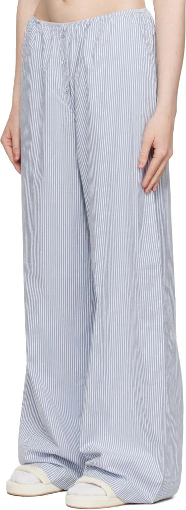 SKIMS Blue & White Cotton Poplin Oversized Sleep Pyjama Set 4