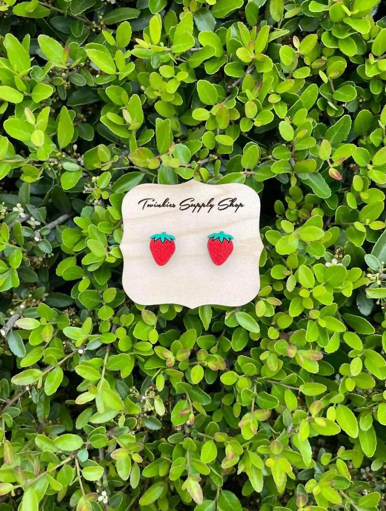 White Label White Label - Women
s Wooden Strawberry Studs Earrings 2