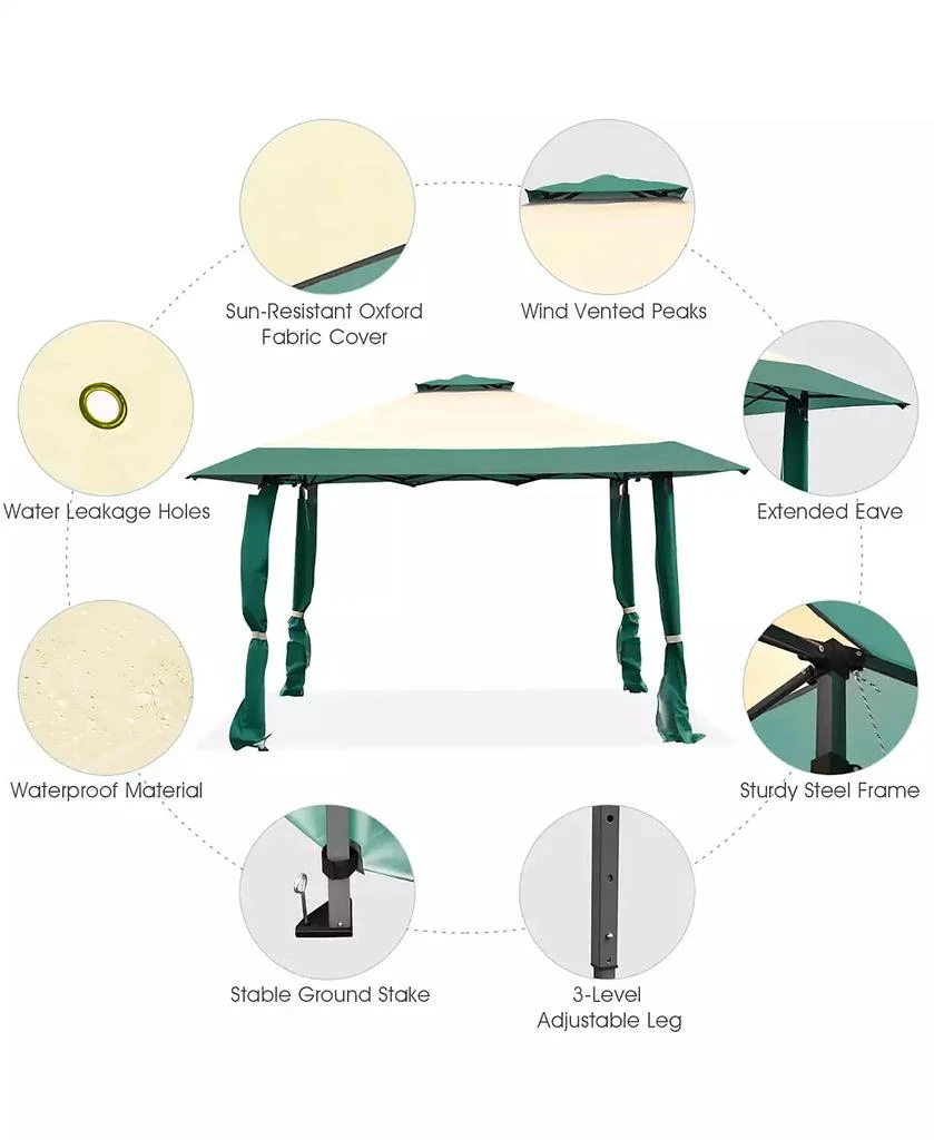 Costway 13'x13' Gazebo Canopy Shelter Awning Tent Patio Garden 8