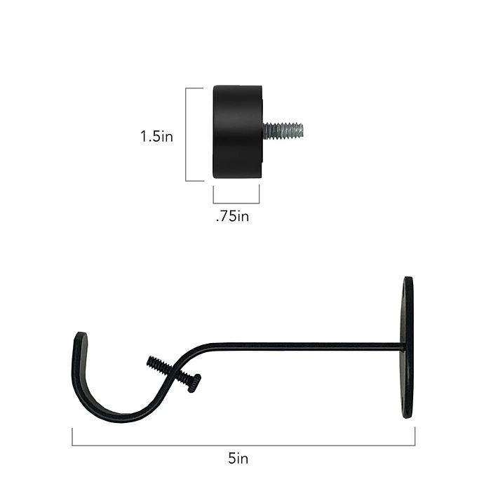 Elrene Home Fashions Serena Adjustable Curtain Rod with Cap Finials, 86"-120" 3