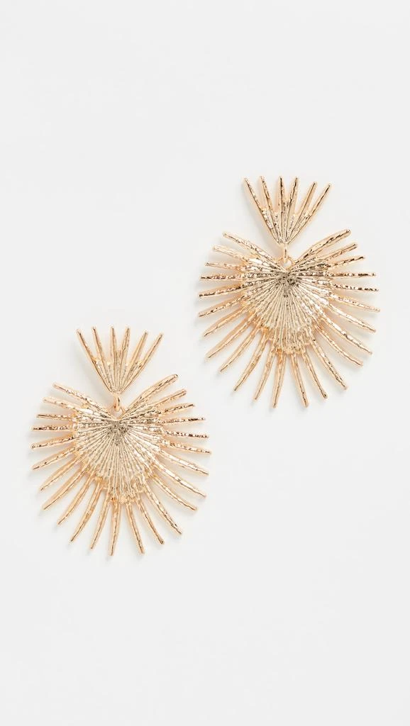 Kenneth Jay Lane Gold Fan Drop Post Earrings 1