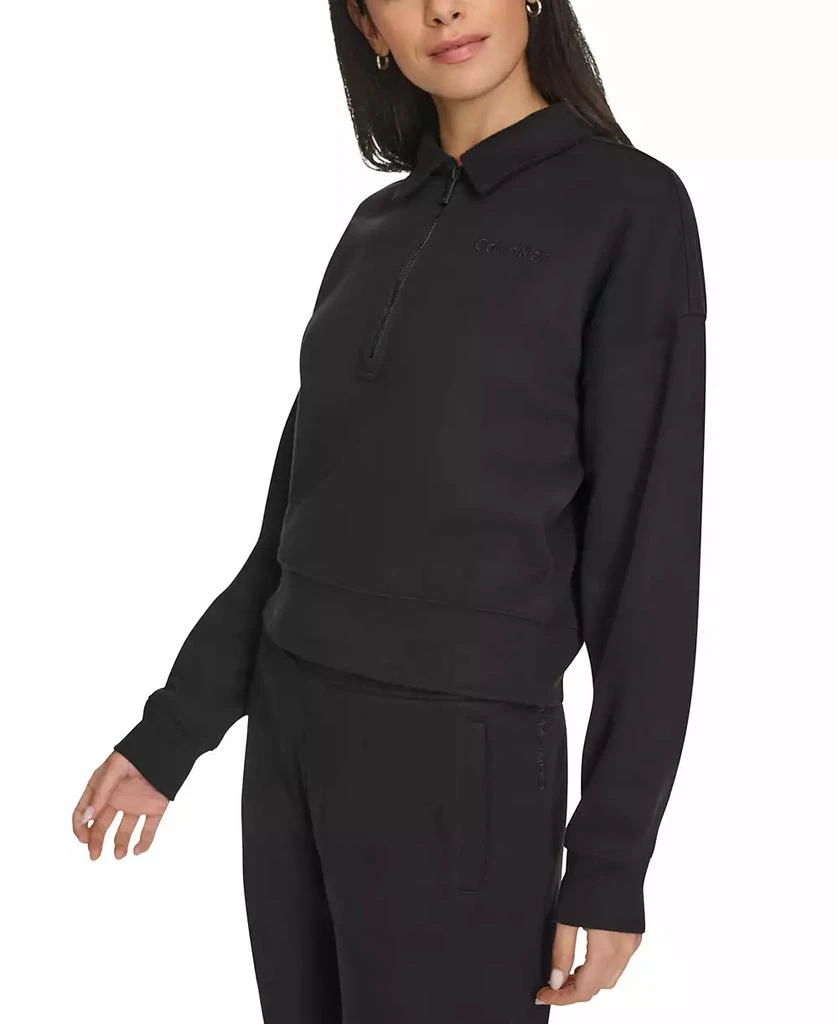 Calvin Klein Performance Women's Logo Half-Zip Cozy Fleece Sweatshirt 3