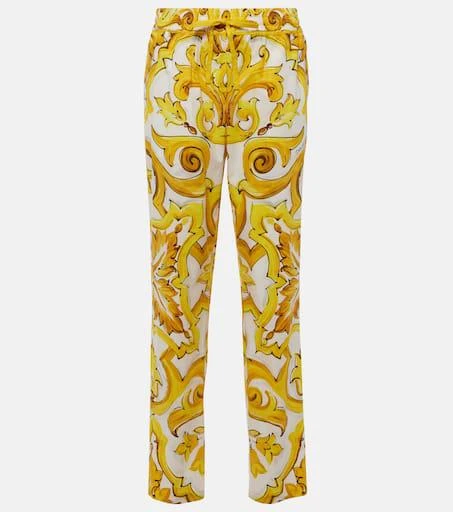 Dolce 
Gabbana Majolica high-rise cotton straight pants 1