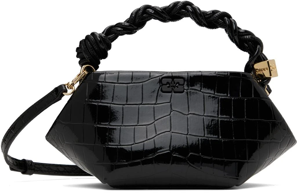 Ganni Black Croco Patent Mini GANNI Bou Bag 1