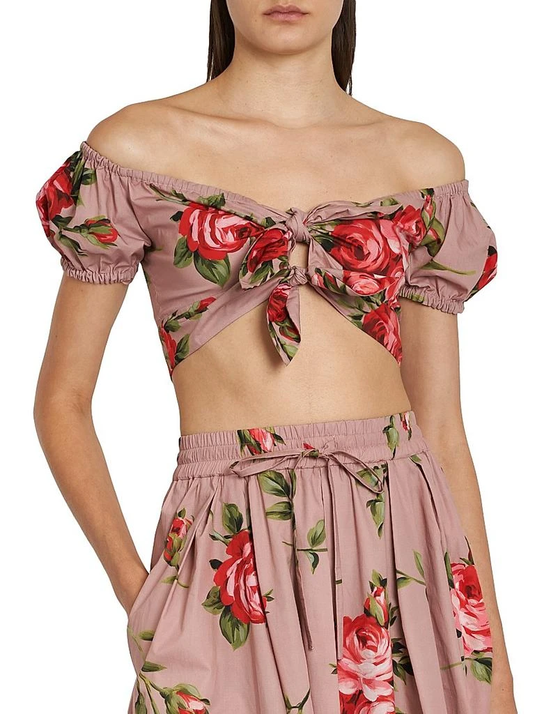 Dolce 
Gabbana Floral Off-The-Shoulder Cotton Crop Top 3