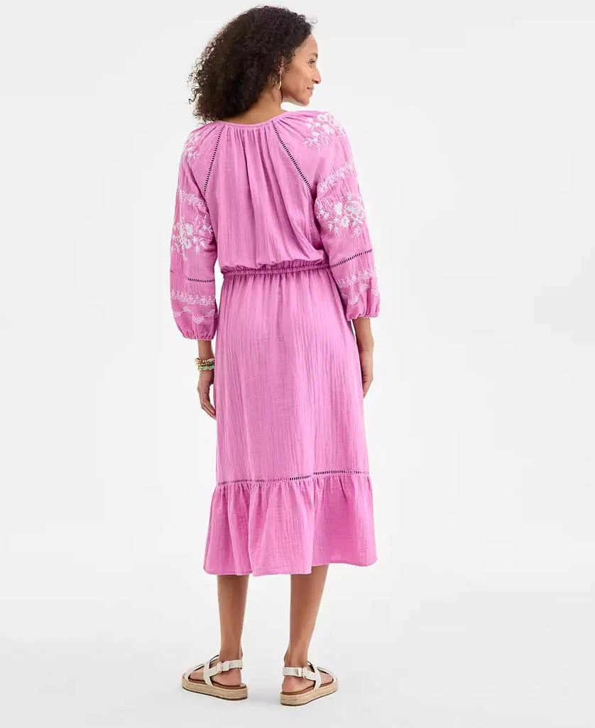 strawberry embroidered dress Zapaka Women Pink Vintage Dress with Strawberry Printed A-Line Pin Up 1950s Dress, Pink / XL main image 0