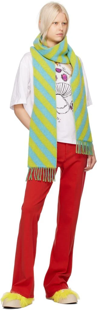 Marni SSENSE Exclusive Green & Blue Scarf 3
