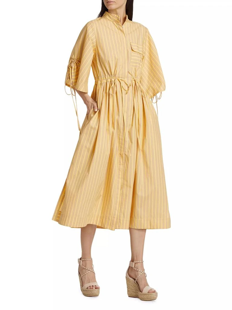 Hevron Yana Stripe Linen Midi-Dress 2