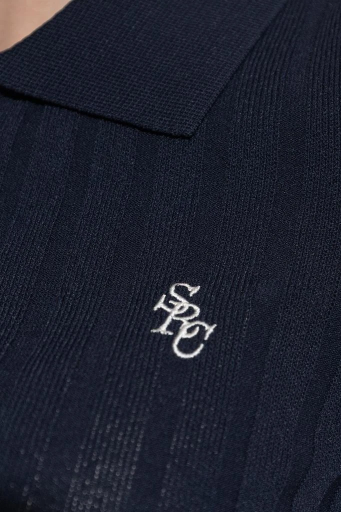 Sporty & Rich Sporty & Rich Logo Embroidered Short-Sleeved Polo Top 4