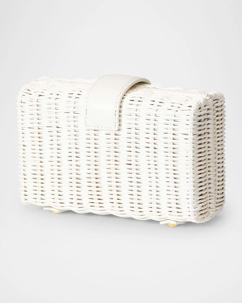 VERONICA BEARD Lock Box Rattan Clutch Bag 3
