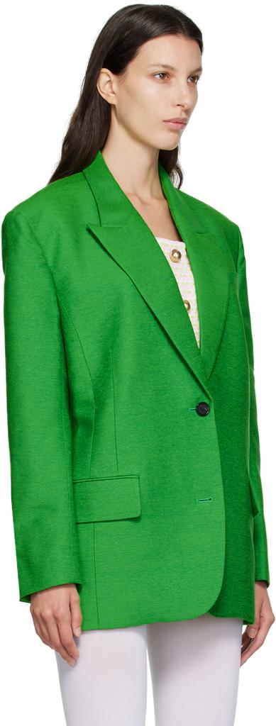 pushBUTTON Green Double Button Blazer