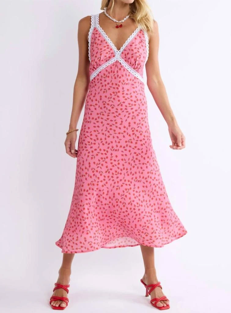 SAGE THE LABEL Sage The Label - Botanica Lace Detail Midi Dress 5