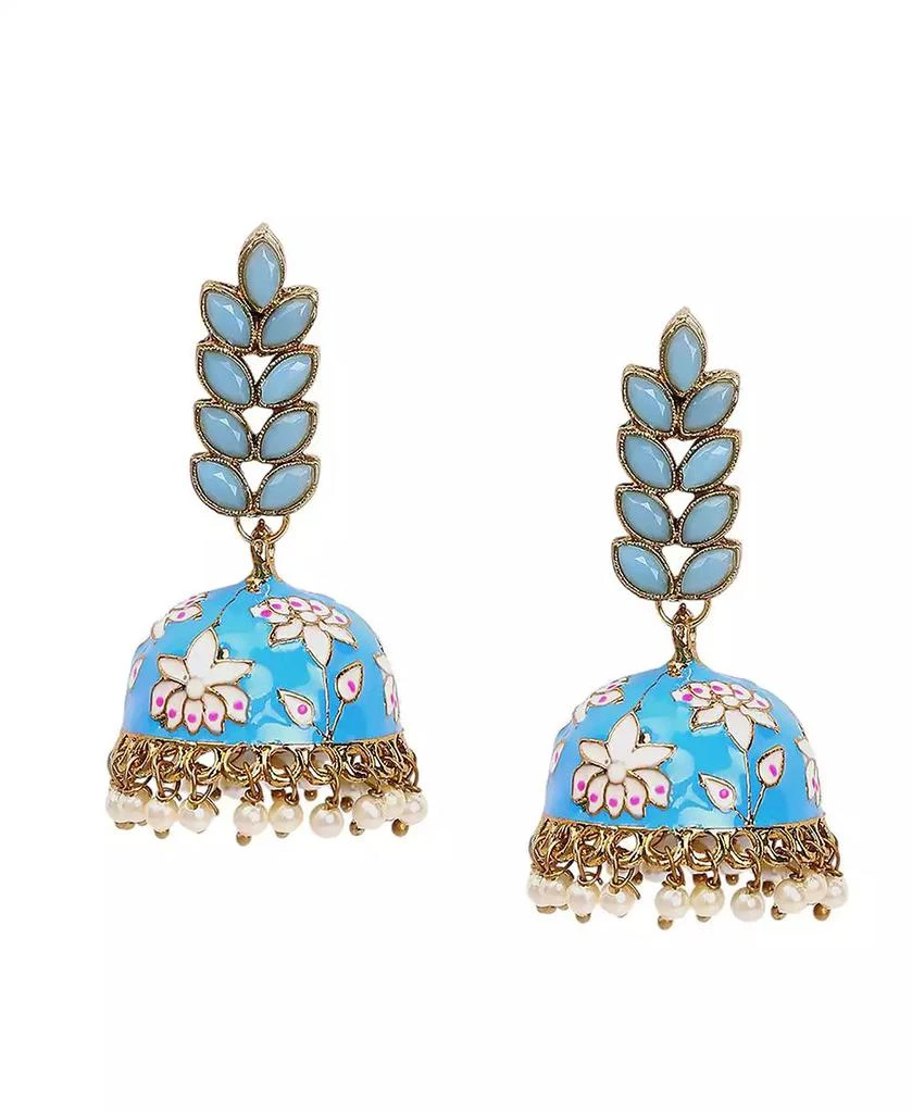 SOHI Floral-Enamel Drop Earrings