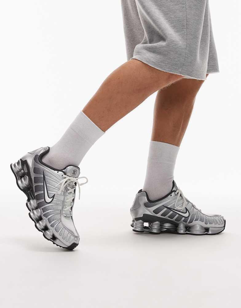 Shop Nike Shox TL unisex trainers in silver on Sale at