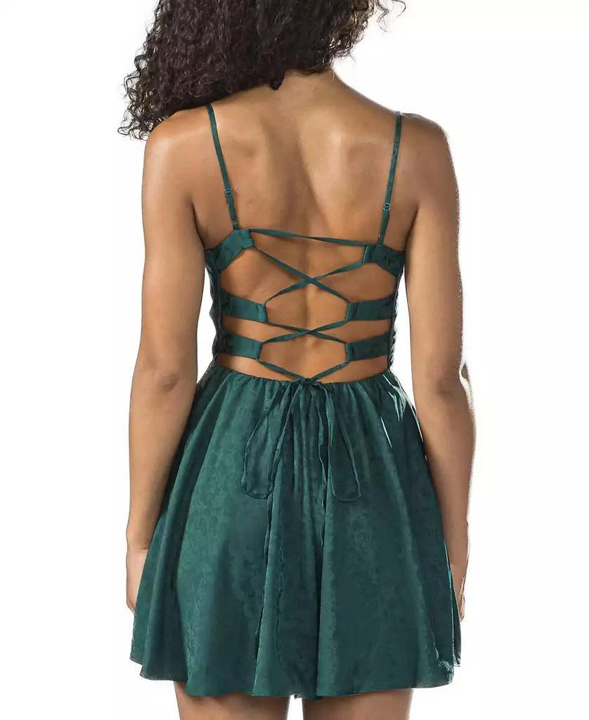 B Darlin Juniors' Satin Lace-Up Fit & Flare Dress - Dresses & Skirts - Free Shipping - BeyondStyle B Darlin Juniors' Satin Lace-Up Fit & Flare Dress - Dresses & Skirts - Free Shipping - BeyondStyle