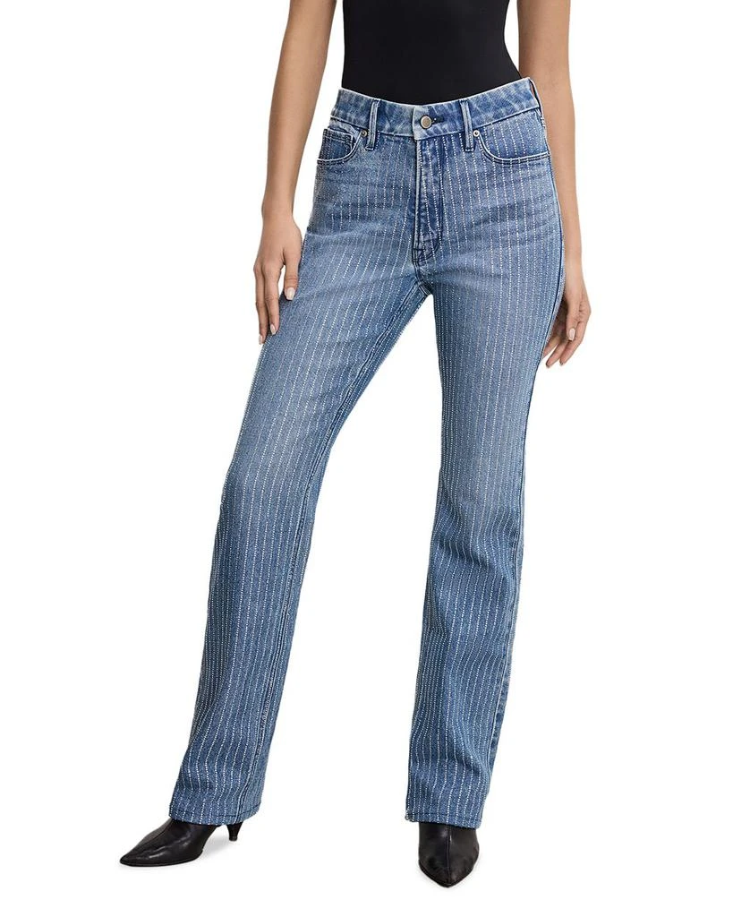 Good American Good Icon Rhinestone Straight Jeans in I728 1