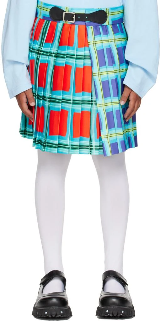 Charles Jeffrey Loverboy Kids Multicolor Check Skirt 1