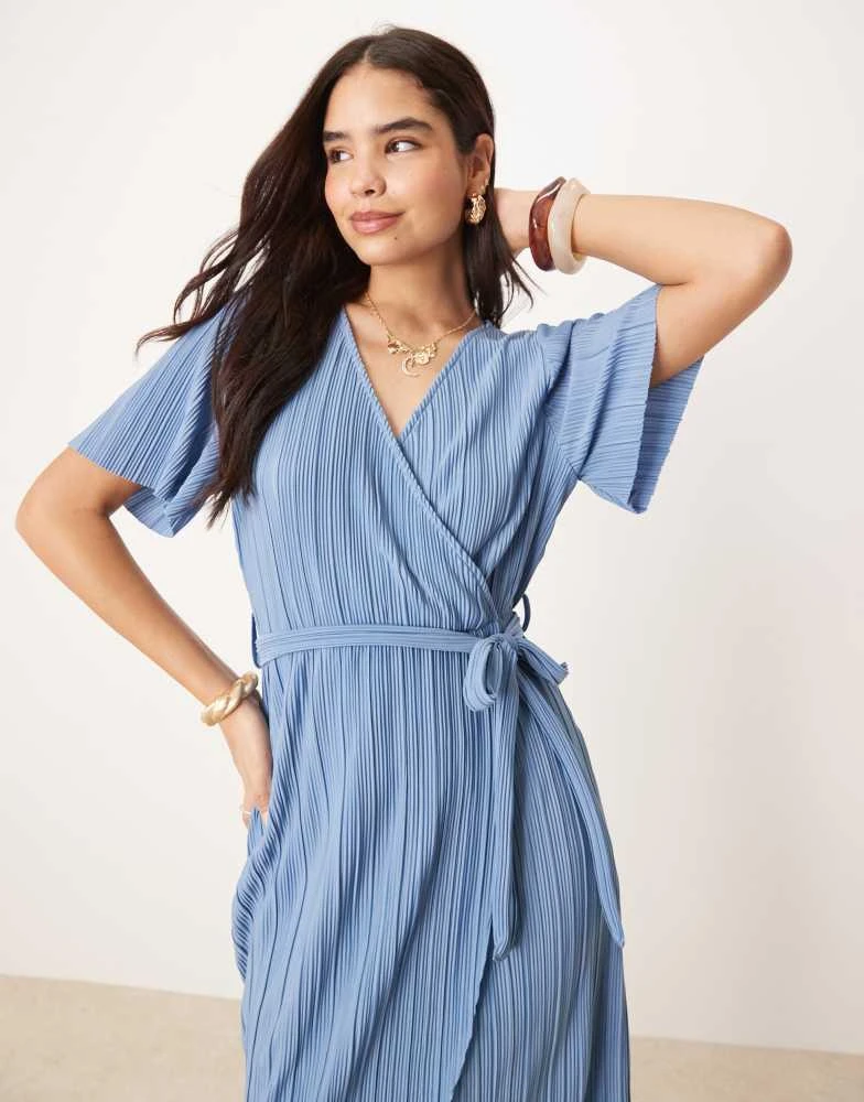 yas midi dress YAS - Satin Wrap Midi Dress - Women - Polyester/Spandex - 8 US