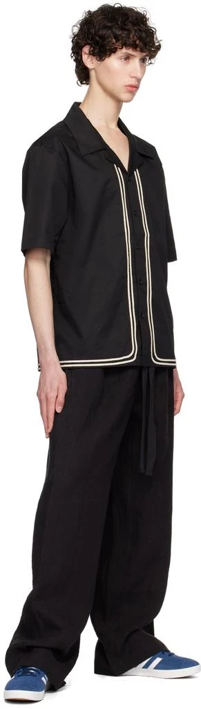 COMMAS Black Wide-Leg Linen Trousers 4
