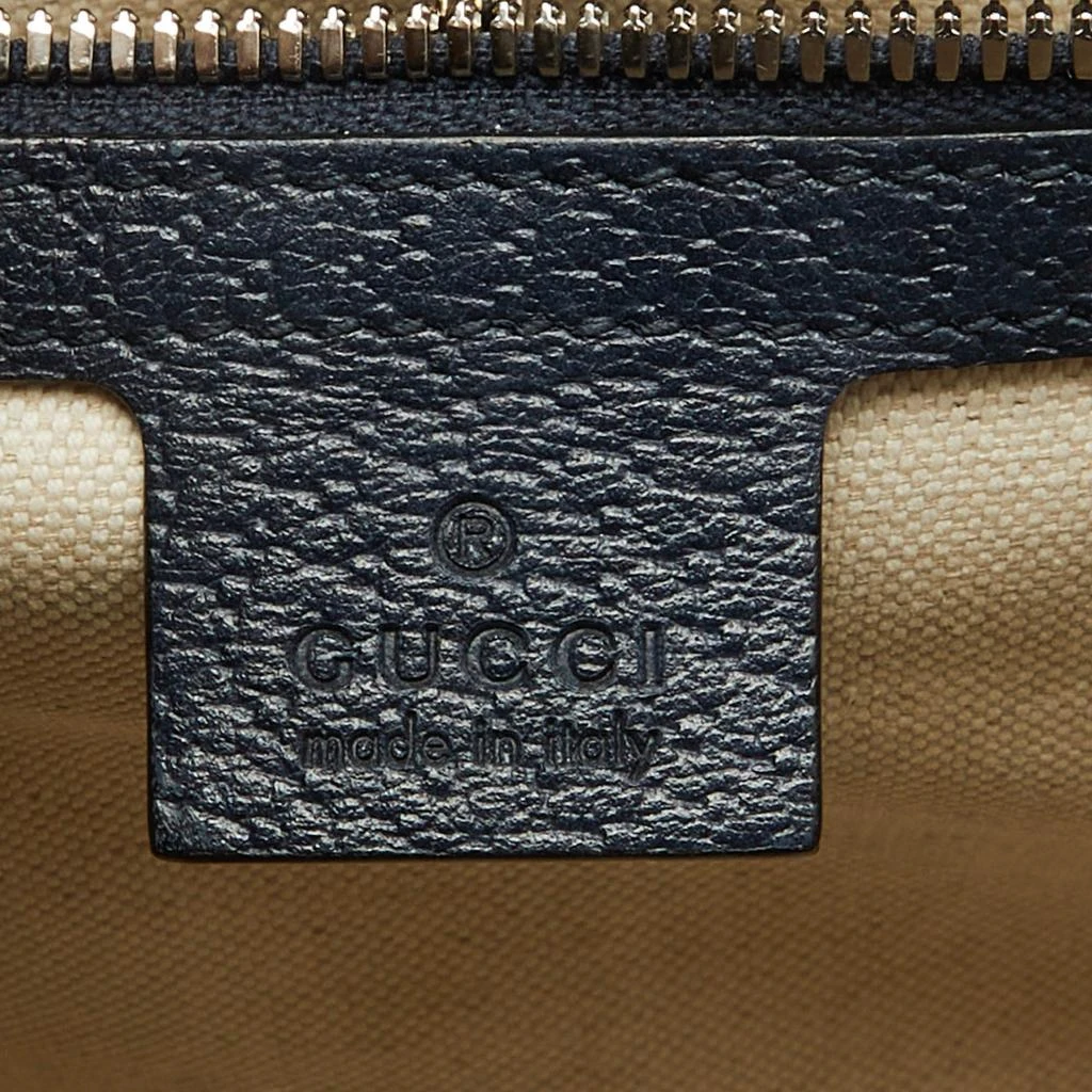 Gucci Gucci Blue/Navy Blue GG Canvas and Leather Small Structured Tote 9