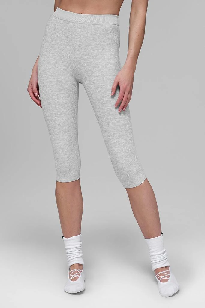 Alo Alosoft High-Waist Iconic 90's Capri - Athletic Heather Grey 1