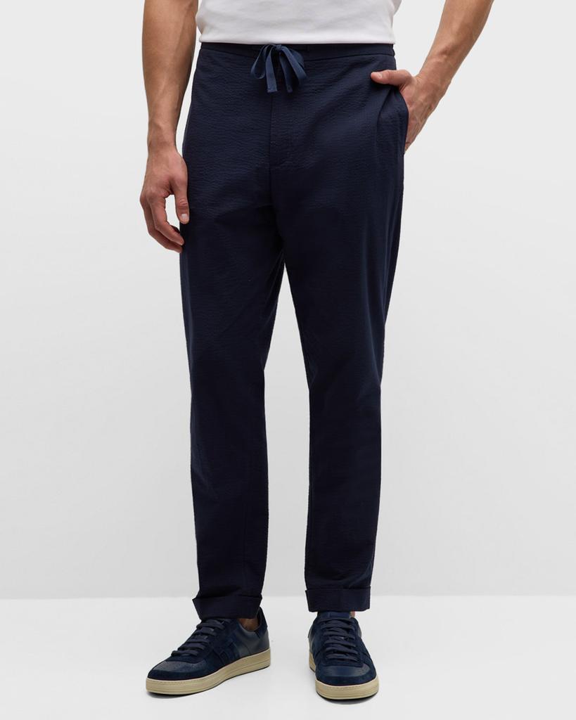 Officine Generale Men's Joseph Cotton Seersucker Pants