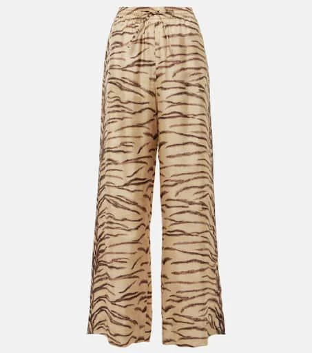 Stella McCartney Printed high-rise silk wide-leg pants 1