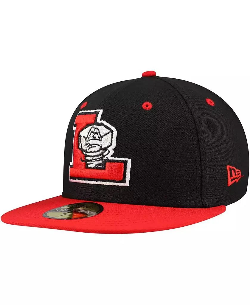 New Era Men's Black/Red Lansing Lugnuts Authentic Collection 59FIFTY Fitted Hat 1
