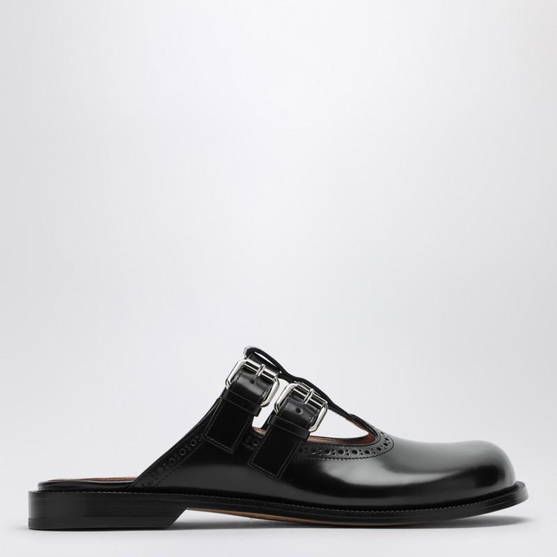 【関税&送料込】Loewe Black Leather Campo Mary Jane Slippers Loewe Black Campo Mary Jane sabot - Slippers - BeyondStyle