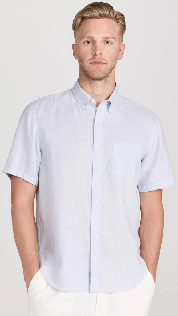 Club Monaco Short Sleeve Slim Linen Shirt 1
