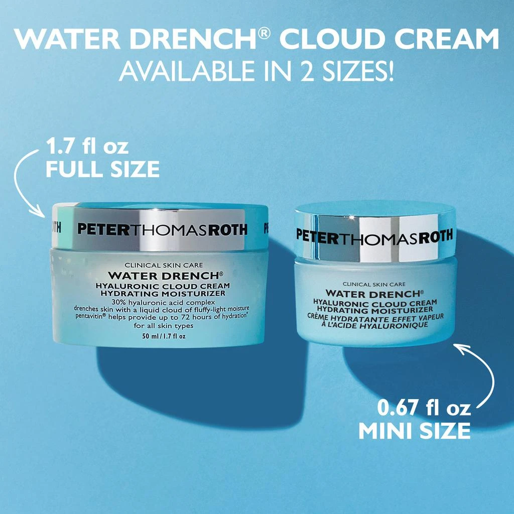 Peter Thomas Roth Water Drench Hyaluronic Cloud Cream Hydrating Moisturizer|1.7 fl oz 10