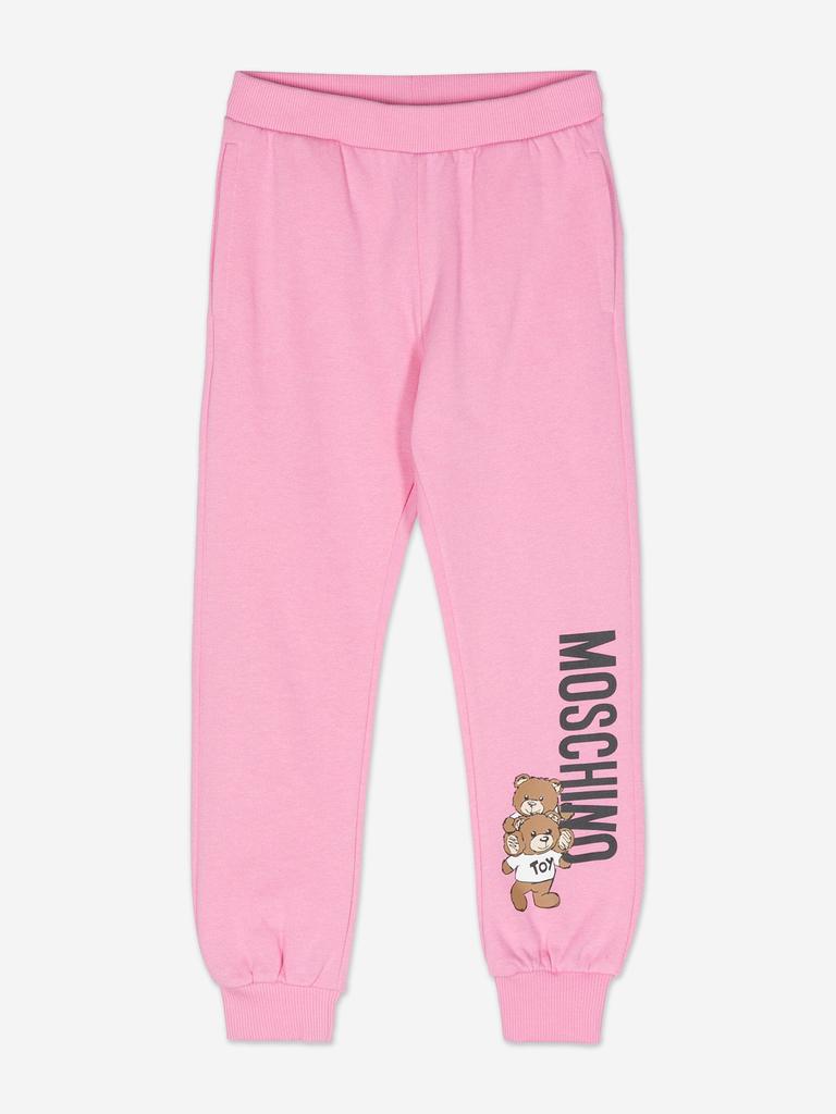 Moschino Moschino Girls Teddy Bear Logo Joggers in Pink