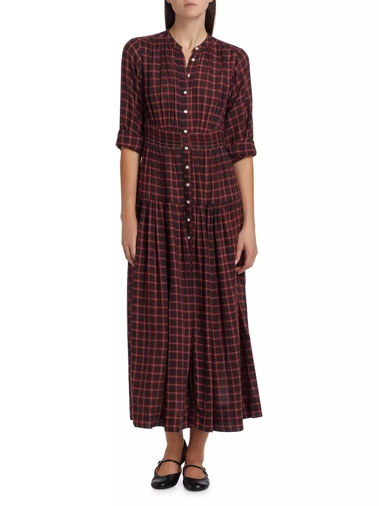 DÔEN Annika Plaid Cotton Midi-Dress 3