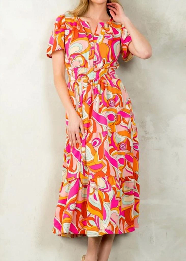 Thml - Maxi Dress  On Sale Now with Up to 38% Off | Discover Exclusive  Deals & Savings at BeyondStyle  Authentic THML women > dresses > maxi|thml- maxi-dress-pink-orange|clothing|dresses|maxi|orange|patterned|women with  Limited-Time Discounts,
